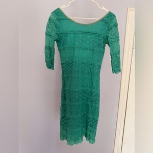Elegant Green Lace Dress